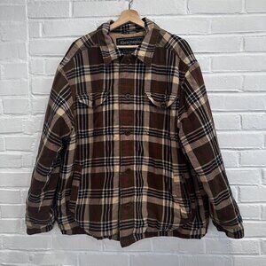 Vintage Abercrombie & Fitch Plaid Flannel Shacket Quilt Lined Jacket Men's Large